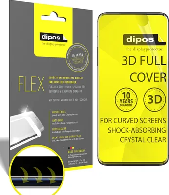 Produktbild von 2x Schutzfolie für OnePlus 7 Pro 5G Folie, 100% Displayabdeckung, dipos Flex
