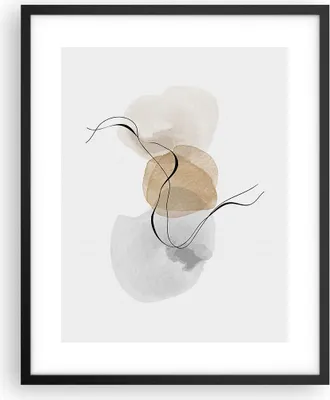 Produktbild von Gerahmtes Poster - Schwarzer Rahmen - Abstrakt minimalistisch Aquarell - 40x50 cm - Wand Bild - Wanddeko - Wandbilder - Kunstposter - Wandposter - Bilderrahmen - Bilder - Kunstdruck - P2BPA40x50-4827