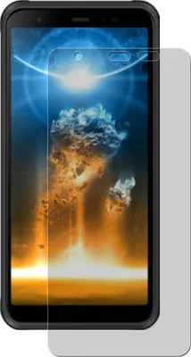 A smartphone with a screen protector placed on it.