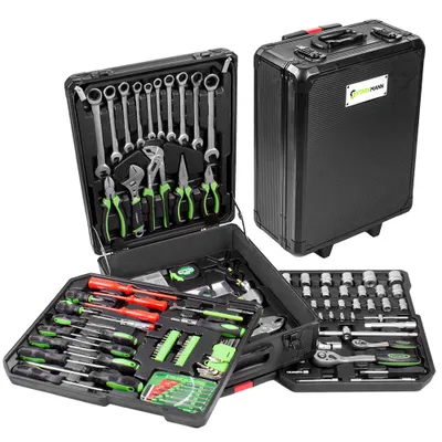 Produktbild von Starkmann Blackline Werkzeugkoffer / Werkzeugtrolley 399-teilig