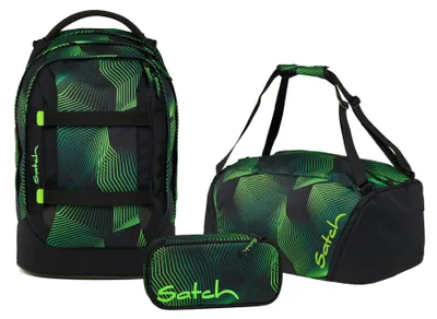 Produktbild von Satch, Schulrucksack-Set PACK Seismic Green 3-teilig, ab 5. Klasse