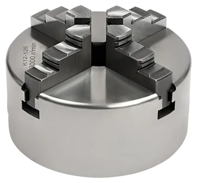 Obrázok produktu pre Samocentrujúca 4-čeľusťová zápustka – zápustka pre sústruh – 125 mm – manuálna – strieborná