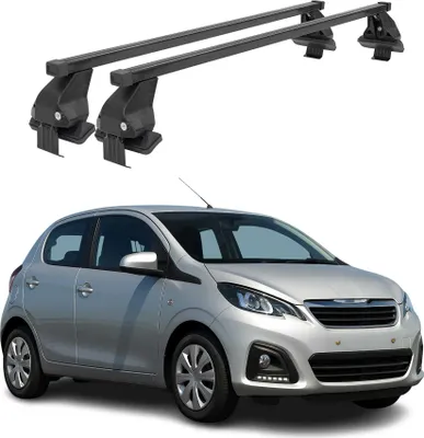 Image de Barres Transversales Menabo pour Peugeot 108 2014-2024 Noir