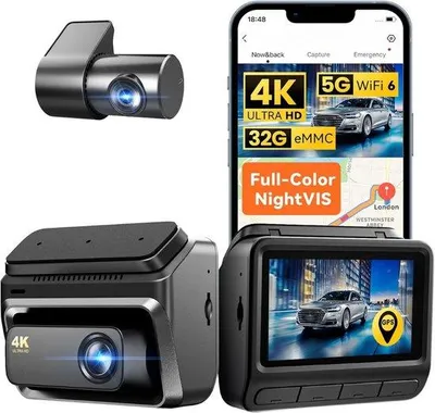 Obrázek produktu pro Autokamera s nočním viděním – duální palubní kamera – širokoúhlý objektiv – snímač pohybu – Full HD – parkovací režim – smyčkové nahrávání – podpora SD karet