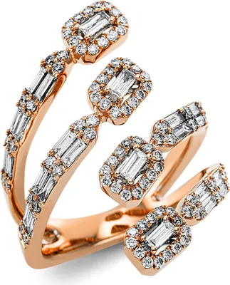 Produktbild von Ring aus 750 Gold Rotgold 120 Diamanten 1,37ct TW-SI H:28,3mm Innenumfang 54mm  Ø17.2mm