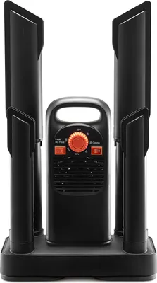 Zdjęcie produktu dla SucceBuy Odłączana 4-rurowa suszarka do butów z timerem i funkcją szybkiego suszenia, czarno-pomarańczowa, 250 W, 40-50°C, 38,4 × 23,9 × 53,6 cm, 2,5 kg