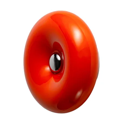 Produktbild von Orangefarbene LED-Wandleuchte in Donutform aus Glas, Ø 30 cm, 12 W, Farbtemperatur 3000 K/4000 K/6000 K, modernes dekoratives Design