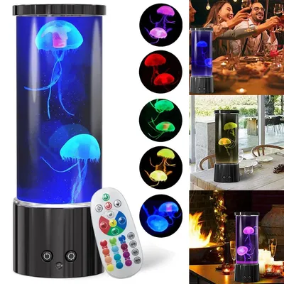 Produktbild von LED Quallen Lampe Lava Lampe Aquarium Nachtlicht Stimmungslicht Tischlamp Deko
