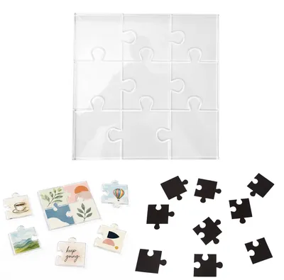 9er-Set Acryl-Puzzle Kühlschrankmagnete DIY transparent