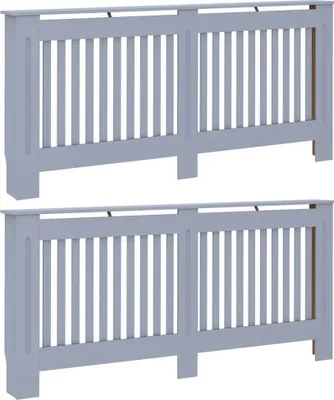 Produktbild von Heizkörperabdeckung 2 pcs Grau 172 x 19 x 81,5 cm Holzwerkstoff