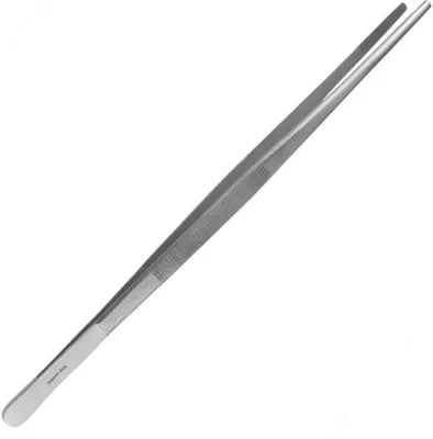 Zdjęcie produktu dla Pęseta - prosta - ząbkowana wewnątrz - długość: 20 cm - stal nierdzewna - antymagnetyczna