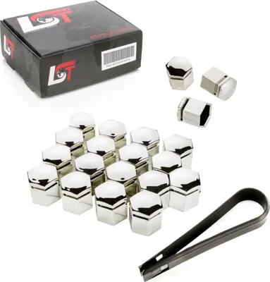 Produktbild von 20x Radschrauben Kappen Radschraubenkappen 17 mm chromfarben für VW SEAT SKODA