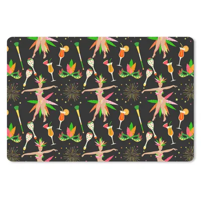 Produktbild von MuchoWow® Schreibtischunterlage Brasilien - Karneval - Muster 60x40 cm - XXL Mauspad - Großes Mauspad