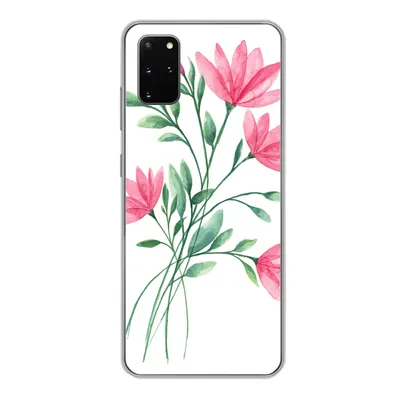 Produktbild von MuchoWow® Handyhülle Schutzhülle Hülle für Samsung Galaxy S20 Plus Blumen - Aquarell - Rosa Silikon Softcase Handy Hülle - Hartschale