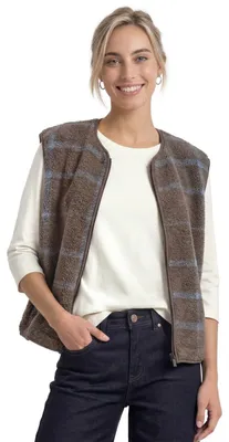 Produktbild von Street One Teddy-Weste mit Zipper und Print Silk Brown 38