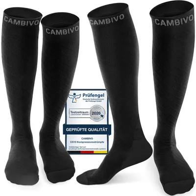 Produktbild von CAMBIVO Kompressionsstrümpfe Damen Herren 2 Paar, Stützstrümpfe und Kompressionssocken für Laufen, Sport, Flug, Reise, Radsport