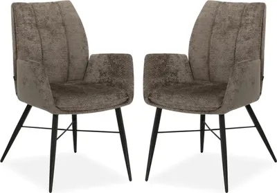 Produktbild von MX Sofa Jefferson Esszimmerstuhl - Taupe (2er-Set)