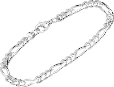 Produktbild von Armband 925 Sterling Silber 19cm Figaro Panzerkette oval geschliffen Armkette