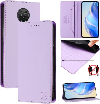 Produktbild von Lederhülle für Nokia 6.3 / G20 / G10 Hülle Flip Brieftasche Kartenfächern Ständer Schutzhülle Violett