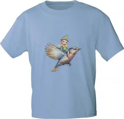 Produktbild von Kinder T-Shirt mit Print Elfchen auf Vogel 12442 Gr. 86-146 Color - hellblau Größe - 98/104