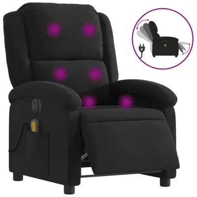 Image de vidaXL Fauteuil de massage électrique noir tissu