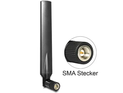 Zdjęcie produktu dla DeLOCK 88451, 5 dBi, 0.824 - 0.960 / 1.710 - 2.170 / 2.570 - 2.620 GHz, 50 Ω, Antena dookólna, RP-SMA, Polaryzacja pionowa