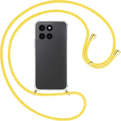 Produktbild von Handykette Backcover-Schutzhülle mit Band (Metall goldfarben) für Honor X6a (WDY-LX1, 6.56'') - gelb