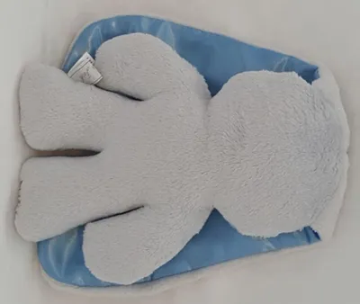 Imagen del producto de Harlequín, peluche de conejo suave, color gris con orejas azules, 26 cm, de felpa