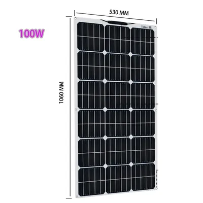 Obrázok produktu pre Flexibilné solárne panely, efektívna výroba energie, ľahká konštrukcia, 19,8 V 100 W