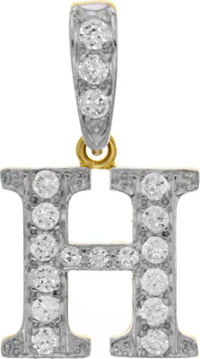 Produktbild von Atemberaubender 9 Karat (375) Gold Buchstaben / Initiale Damen - Anhänger mit Zirkonia; TRS35337LTH