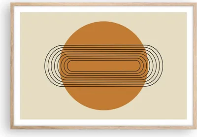 Produktbild von Gerahmtes Poster - Rahmen in heller Eiche - Stück Geometrisch Orange - 91,5x61 cm - Wand Bild - Wanddeko - Wandbilder - Kunstposter - Wandposter - Bilderrahmen - Bilder - Kunstdruck - P2NAA91x61-4877