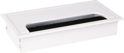 Produktbild von KOTARBAU® Aluminium Kabeldurchführung 160x80mm für Möbel Weiß Kabeldose Kabeldurchlass Eckig Eloxiert