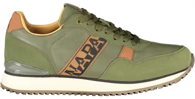 Image de Chaussures de sport pour homme, vertes, avec des détails contrastés et une semelle intérieure amovible