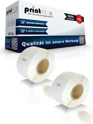 Produktbild von 2x Kompatible Etiketten-Rollen für Dymo 11353 Labelwriter 450 Twin Turbo Labelwriter DUO Labelwriter SE 450 Labelwriter Twin Turbo 11353 S0722530 24mm x 12mm 1000 Etiketten 24 mm x 12 mm 1000 Label Office Eco Serie