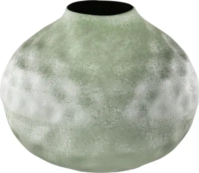 Image de Gilde Vase, bauchig, "Verda", Eisen, grün, VE 2, H. 20 cm, D. 25 cm 59189 4063387591895
