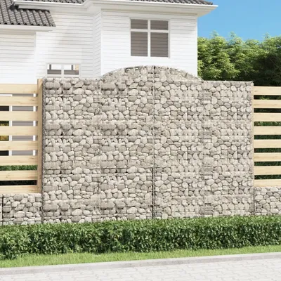 Zdjęcie produktu dla Maison Exclusive - Łukowaty kosz gabionowy 300x30x220/240 cm, galwanizowane żelazo