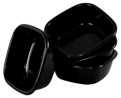 Produktbild von Spülschüsseln aus Kunststoff, quadratisch, 8 l, Schwarz, 4 Stück
