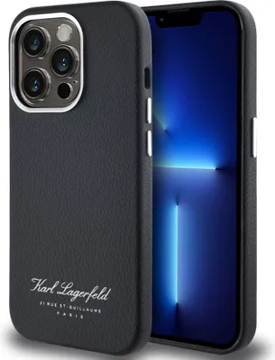 Image de Karl Lagerfeld, Étui texturé iPhone 14 Pro Hotel RSG Elegant, Noir