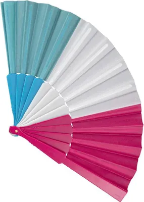 Produktbild von Handfächer 41,5x2x23 cm  | Blau/Weiß/Pink
