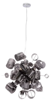 Produktbild von Pendelleuchten - Pendelleuchte "SIRIUS" Ø: 65cm chrom, Hängelampe im Modern Style, aus Metall und Glas in chrome, 190 cm hoch, Ø 65 cm, G9-Fassung