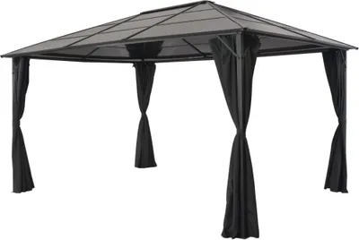 Immagine prodotto di Padiglione da giardino con tenda in alluminio 4×3×2,6 m nero