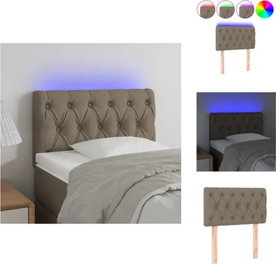 Produktbild von vidaXL LED Kopfteil Taupe 80x7x78/88 cm Stoff -  Kopf- & Fußenden