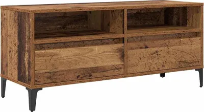 Image de vidaXL Armoire TV Vieux bois 100 x 34,5 x 44,5 cm Bois composite et fer