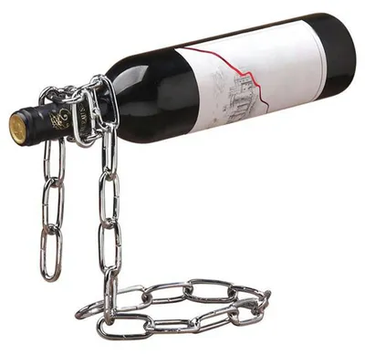 Schwebender Weinflaschenhalter aus Metall, 24x14x19,5 cm, silber