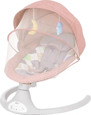 Produktbild von NEUFU Babywippe, Elektrische Babyschaukel für neugeborene mit Musik und 5 Schwinggeschwindigkeiten, Ab der Geburt bis 0-9 kg, Pink