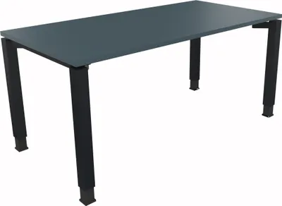 Produktbild von Schreibtisch Vierfuß Quadratrohr B1600xT800xH680-820 an/Lavagrau