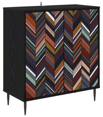 Zdjęcie produktu dla Komoda OMMEN, imitacja czarnego dębu, wymiary: 69 x 33 x 76 cm