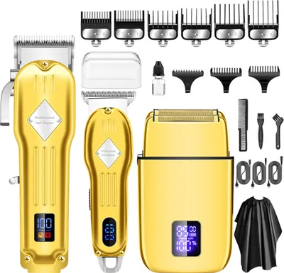 Produktbild von Haarschneidemaschine,Haarschneider Kit(Gold)Profi Haarschneider,Akku-Friseur,Bartschneider,Elektrorasierer Set Pflegesets Wasserdicht