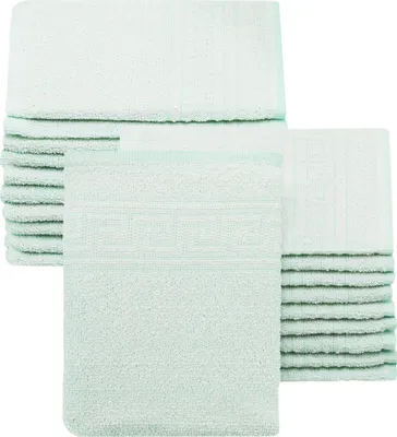 Produktbild von Waschhandschuhe 20er Set, Baumwollmix, grün, 16x22 cm