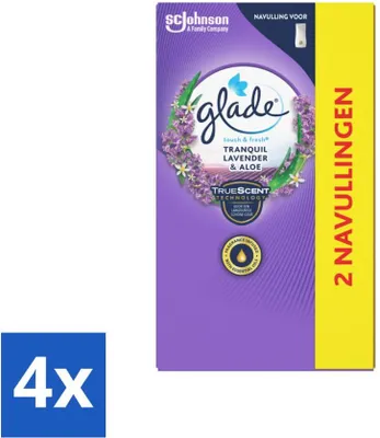 Produktbild von Glade - Touch & Fresh Nachfüller - Tranquil Lavender & Aloe - 2 × 10 ml - Vorteilspack - 4 Stücke